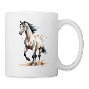Aquarell Pferd fängt den Wind ein - Tasse - Weiß - Rechts