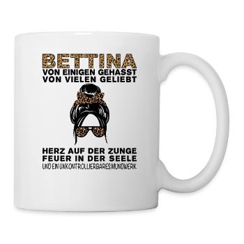 Bettina Gehasst Geliebt Großes Mundwerk - Tasse - Weiß - Rechts