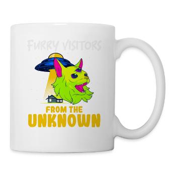 Chat Alien, OVNI, UAP, Espace, Objet Volant Spatial - Mug blanc - blanc - Droite
