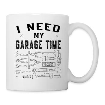 Schrauber - I need my garage time - Tasse - Weiß - Rechts