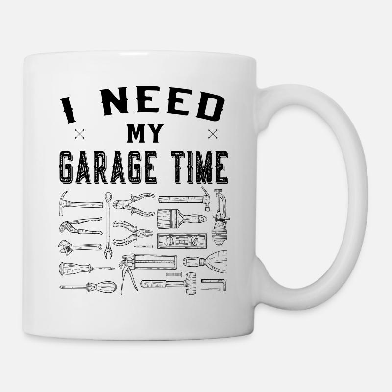 Schrauber - I need my garage time - Tasse - Weiß