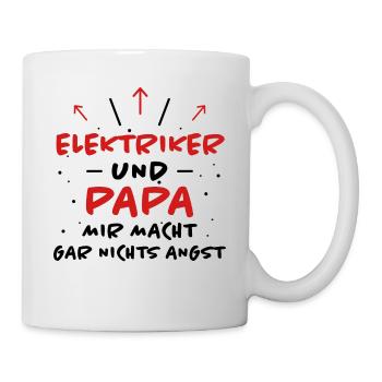 Elektriker Spruch Job Lustiges Elektriker Geschenk - Tasse - Weiß - Rechts