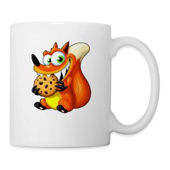 Renard roux mignon avec biscuit - Mug blanc - blanc - Droite