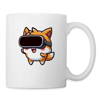 Fox Cat Hamster VR Gamer Cute Cartoon - Mug - white - Right