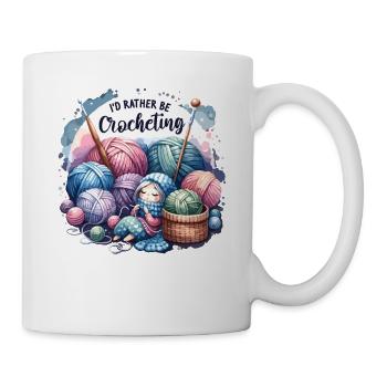 Ich würde lieber häkeln häkeln stricken - Tasse - Weiß - Rechts