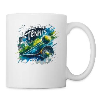 I'd Rather Be Playing Tennis Tennis Player Racket - Mug - white - Right