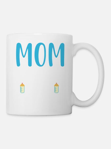 Mom turned upside down spells wow - Mug - white