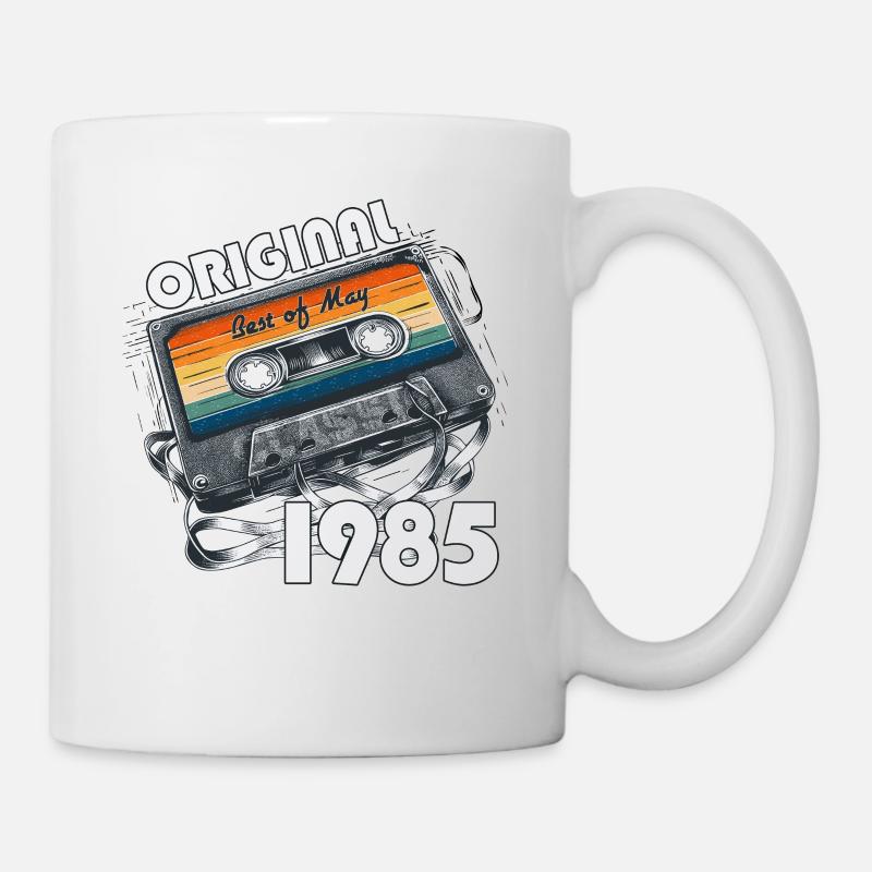 Cassette Mai 1985 Millésime 1985 Anniversaire 1985 - Mug blanc - blanc