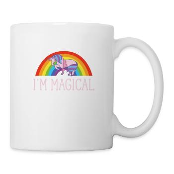 Ich bin magisches Regenbogen-Einhorn Lustiges Regenbogen-Einhorn - Tasse - Weiß - Rechts
