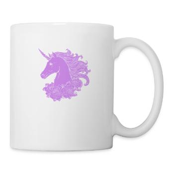 Einhornkopf Lustig Magische Grafik Rosa Einhorn - Tasse - Weiß - Rechts