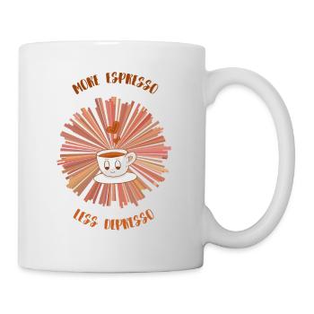 Espresso, Coffee, Kaffee, Latte, Geschenkidee, Fun - Tasse - Weiß - Rechts