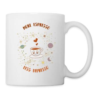 Espresso, Coffee, Kaffee, Latte, Geschenkidee, Fun - Tasse - Weiß - Rechts