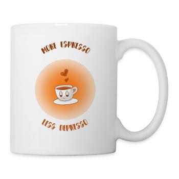 Espresso, Coffee, Kaffee, Latte, Geschenkidee, Fun - Tasse - Weiß - Rechts