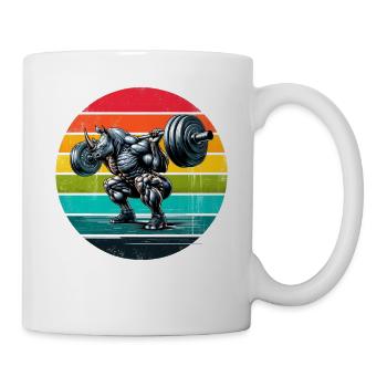 Strong Rhino Weightlifter Squat Gym Workout - Mug blanc - blanc - Droite