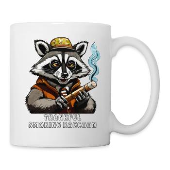 WASCHBÄR JOINT THANKFUL SMOKING RACCOON - Tasse - Weiß - Rechts