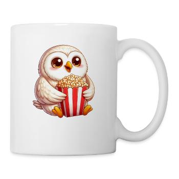 Wise Snowy Owl Popcorn Movie Night - Mug - white - Right