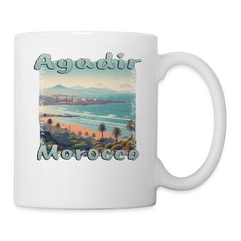 Agadir Maroc plage vacances nature palmiers - Mug blanc - blanc - Droite