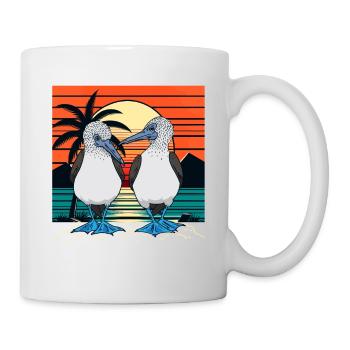 Retro Blaufußtölpel - Tasse - Weiß - Rechts