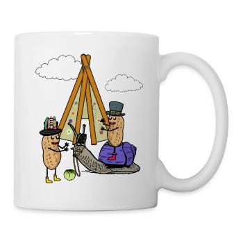 Peanut Wild West Nut Teepee Snail Hippie - Mug - white - Right