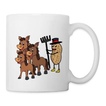 Noix de cacahuète Conducteur d’âne Cheval Cheval Noix de cheval - Mug blanc - blanc - Droite