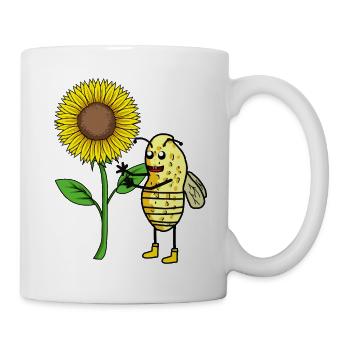 Insecte abeille noix de tournesol de cacahuète - Mug blanc - blanc - Droite