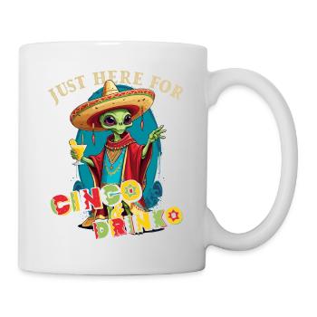 Lustiger Fiesta Alien Mexikanischer Feiertag - Tasse - Weiß - Rechts