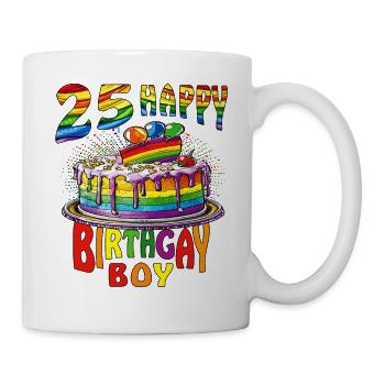 TORTE 25 HAPPY BIRTHGAY BOY - Mug - white - Right