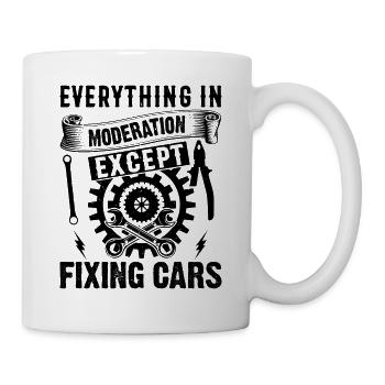 Everything in moderation except fixing cars - Mech - Mug - white - Right