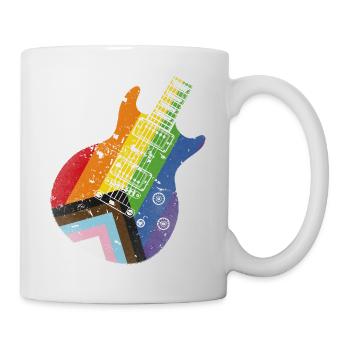 Pride Progress Flag Guitar - Mug - white - Right
