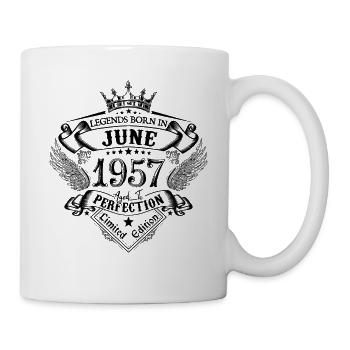 Geburtstag Juni 1957 Juni Geburtstag 1957 - Tasse - Weiß - Rechts