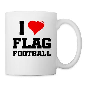 J’adore Flag Football I ❤️ Flag Football - Mug blanc - blanc - Droite