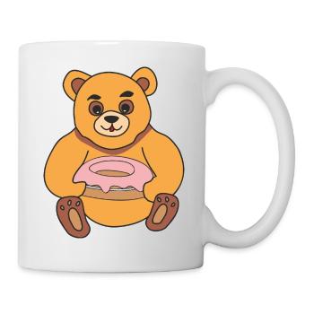 Bear with donut - Mug - white - Right