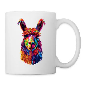 Alpaca Pop Art Bright Colors Llama Rainbow Alpaca - Mug - white - Right
