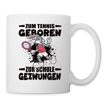 Né pour jouer au tennis, forcé d’aller à l’école - Mug blanc - blanc - Droite