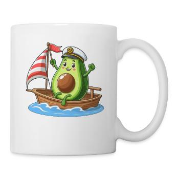 Cool sailing dinghy avocado summer motif - Mug - white - Right