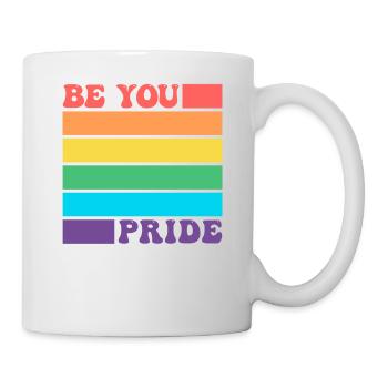 Be You LGBTQ Gay Lesbian Pride Ally Rainbow Flag - Mug - white - Right