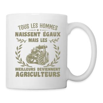 All Men Are Born Equal Farmers Gift - Mug - white - Right