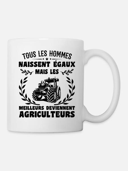 Tous Les Hommes Naissent égaux Agriculteurs Cadeau - Mug blanc - blanc