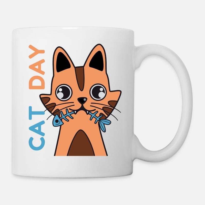 Jour du chat - Œuvre d’art de Bo pour le jour du chat - Mug blanc - blanc