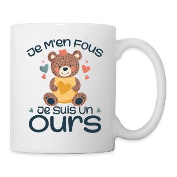 Es ist mir egal, ich bin ein Bär - Tasse - Weiß - Rechts