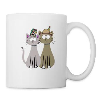 Freak Hippie Chat Chats Drôles Enfants - Mug blanc - blanc - Droite