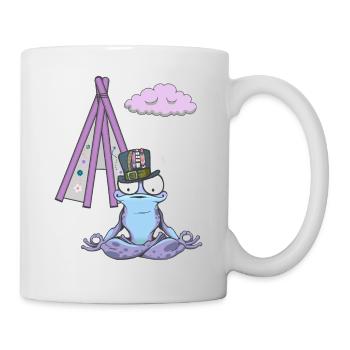 Frosch Frösche Hippie Tipi Meditation meditieren - Tasse - Weiß - Rechts