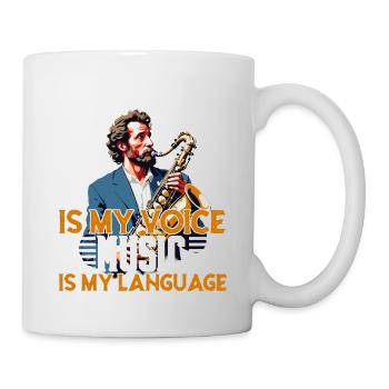 Funny Saxophone Design for Jazz Music Lovers - Mug - white - Right