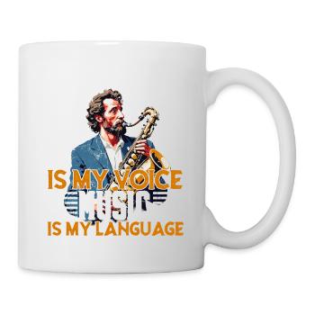Conception de saxophone amusante pour les amateurs de musique jazz - Mug blanc - blanc - Droite