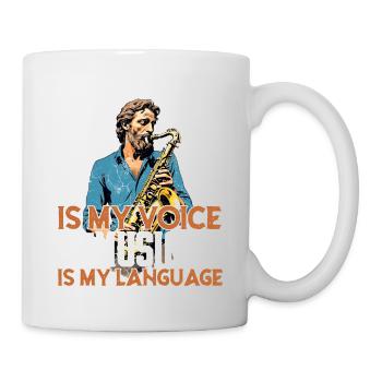 Funny Saxophone Design for Jazz Music Lovers - Mug - white - Right