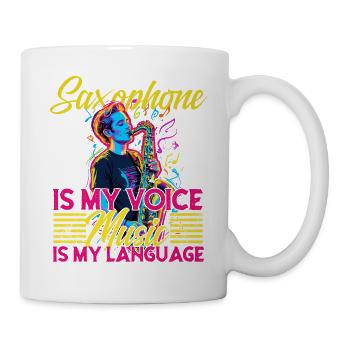 Funny Saxophone Design Saxophone Player Jazz - Mug - white - Right