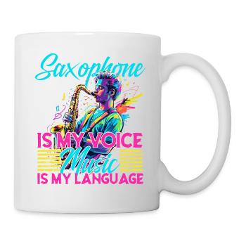 Funny Saxophone Design Jazz Music Lover - Mug - white - Right