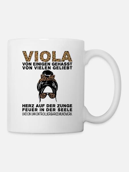 Viola Gehasst Geliebt Großes Mundwerk - Tasse - Weiß