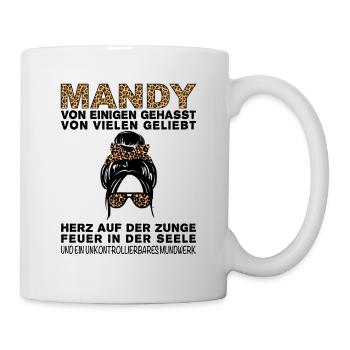 Mandy Gehasst Geliebt Großes Mundwerk - Tasse - Weiß - Rechts