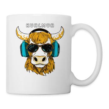 BULLE MIT SONNENBRILLE KUHLMUH - Tasse - Weiß - Rechts